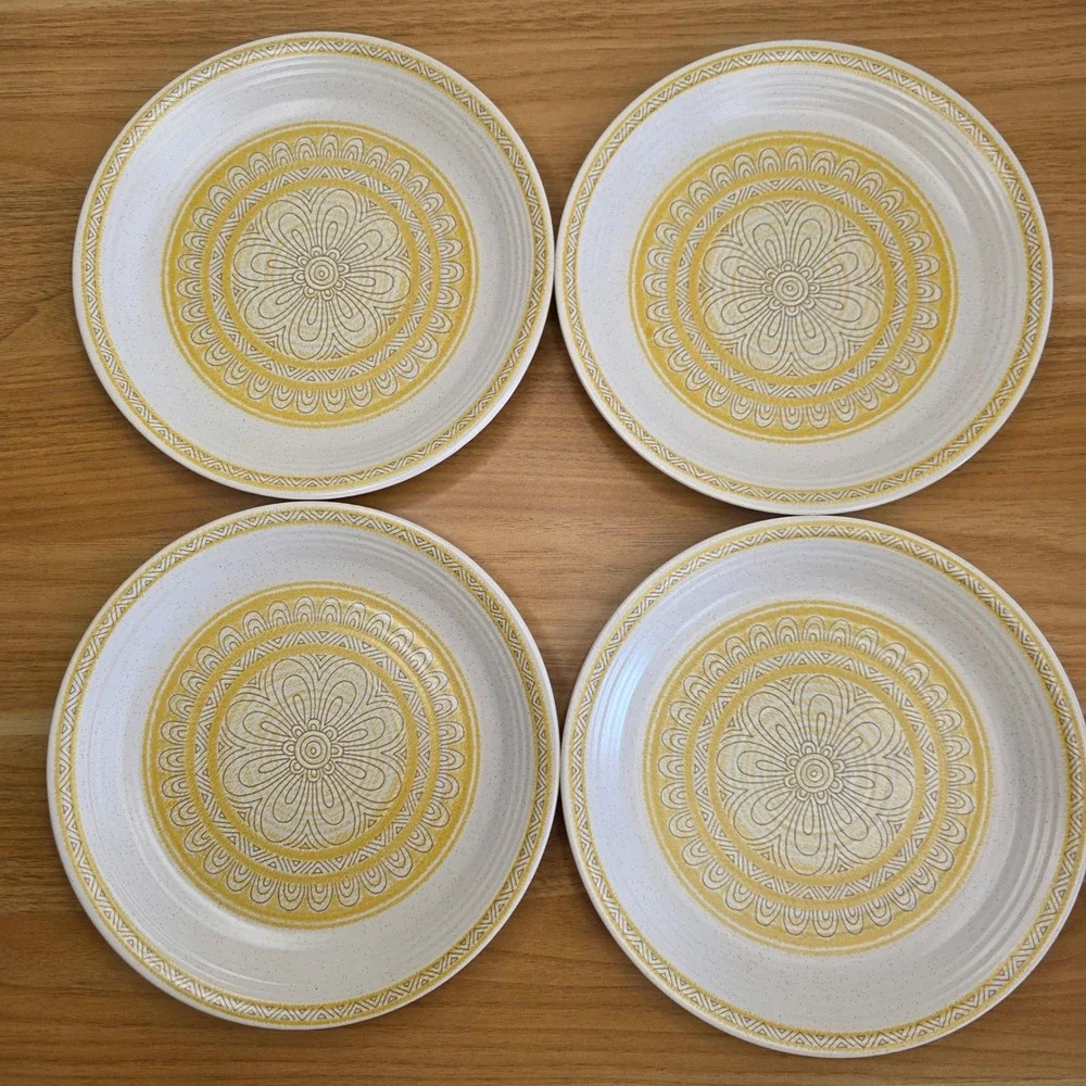 Vintage Franciscan Hacienda Gold Earthenware Salad Plates Mid Century‎ Modern
